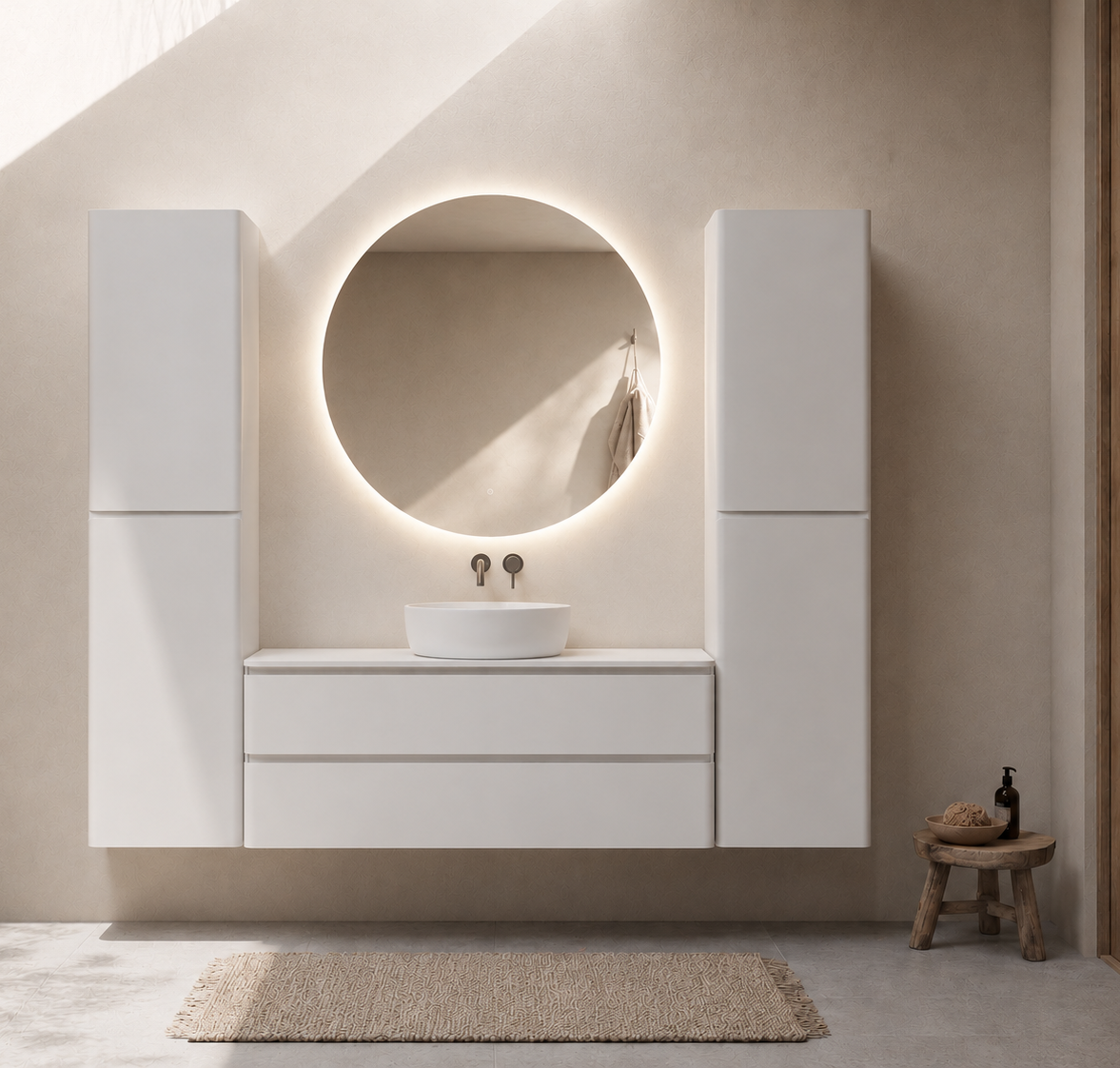 Rene Houtman Badkamerkast Novira | Mat Wit| 160 x 40 x 35 cm
