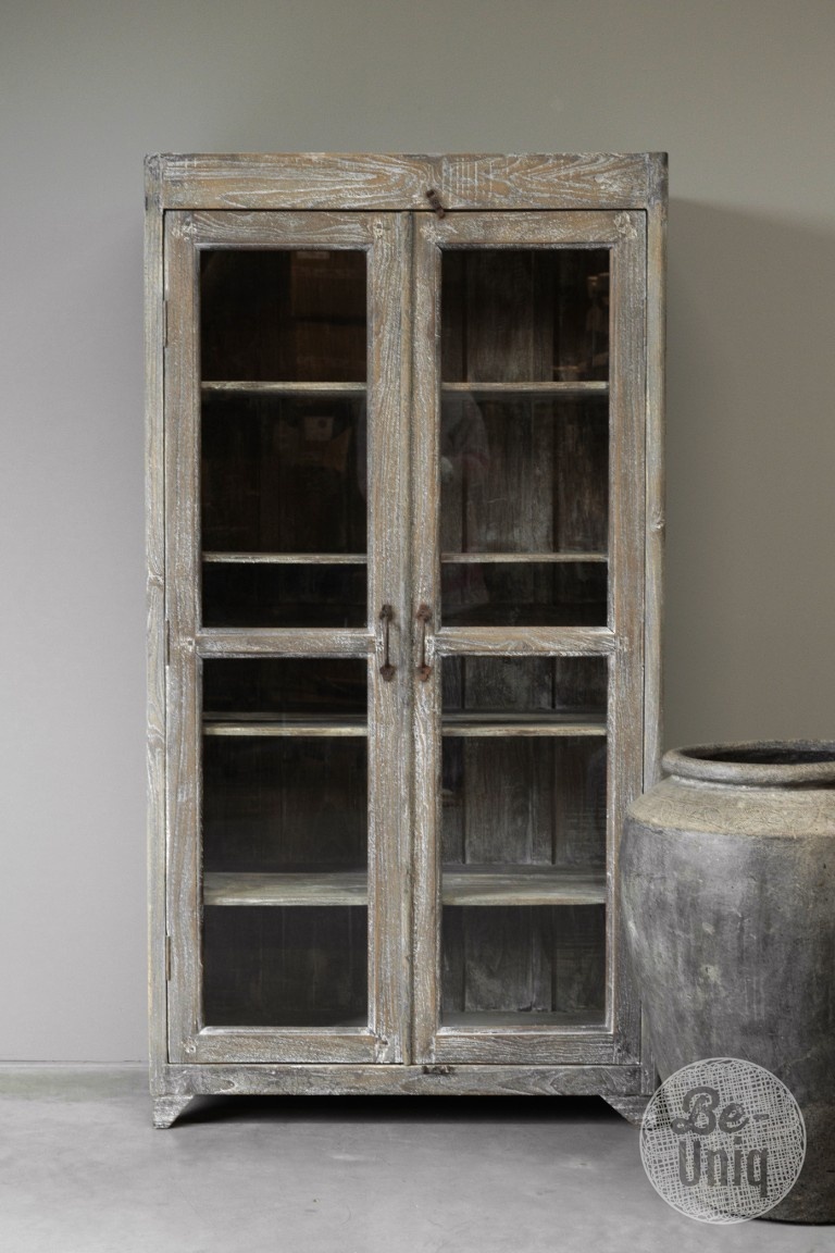 Be-Uniq Oude Vitrinekast | India | H167 x B88 x D38 cm