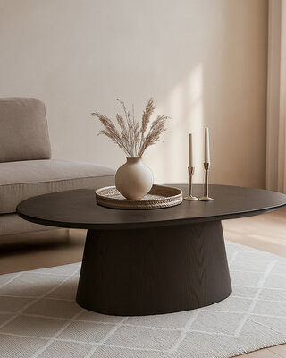 Livingfurn Salontafel Novero | Espresso | Ovaal | B120 cm