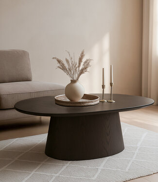 Livingfurn Salontafel Novero | Espresso | Ovaal | B120 cm