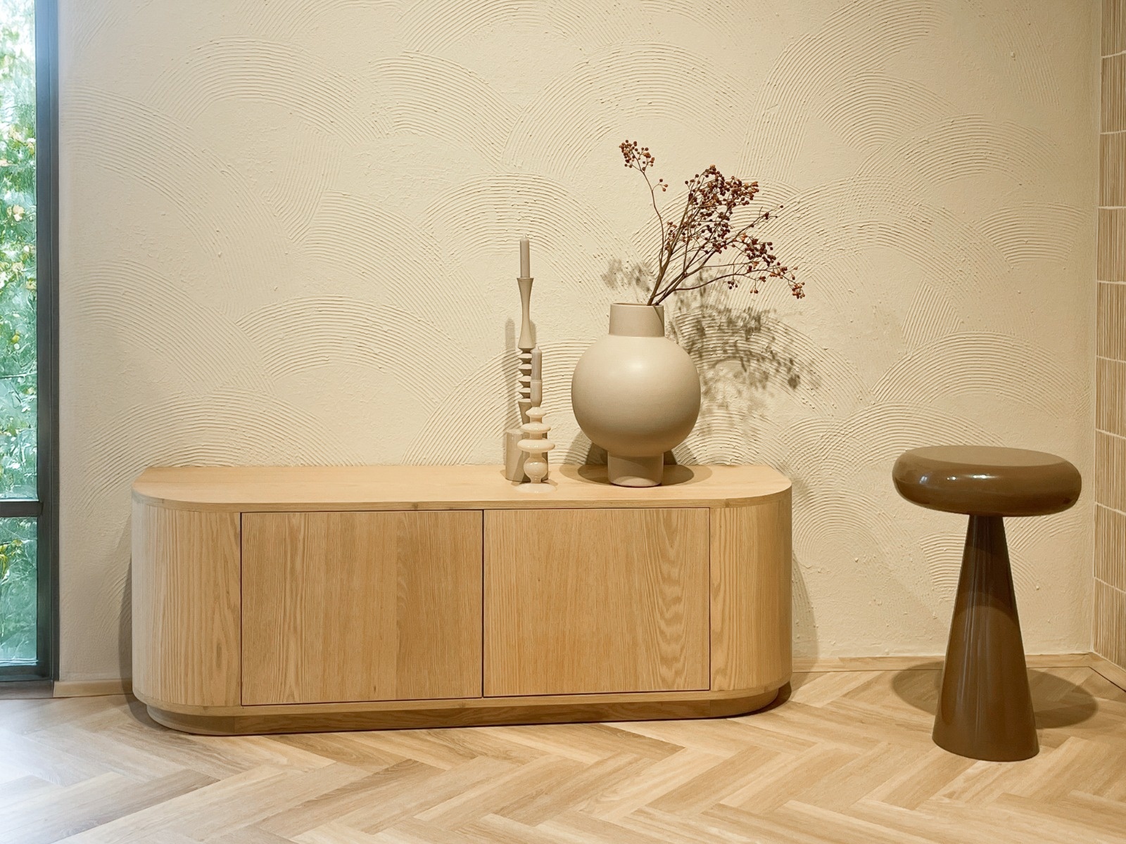 Livingfurn TV-Meubel Novero | Naturel | H45xB140xD40 cm