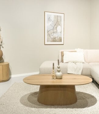 Livingfurn Salontafel Novero | Ovaal | Naturel | B120 cm