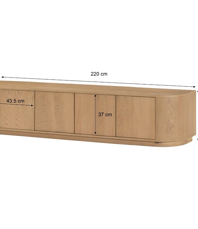 Livingfurn TV-Meubel Novero | Naturel | H45xB220xD40 cm