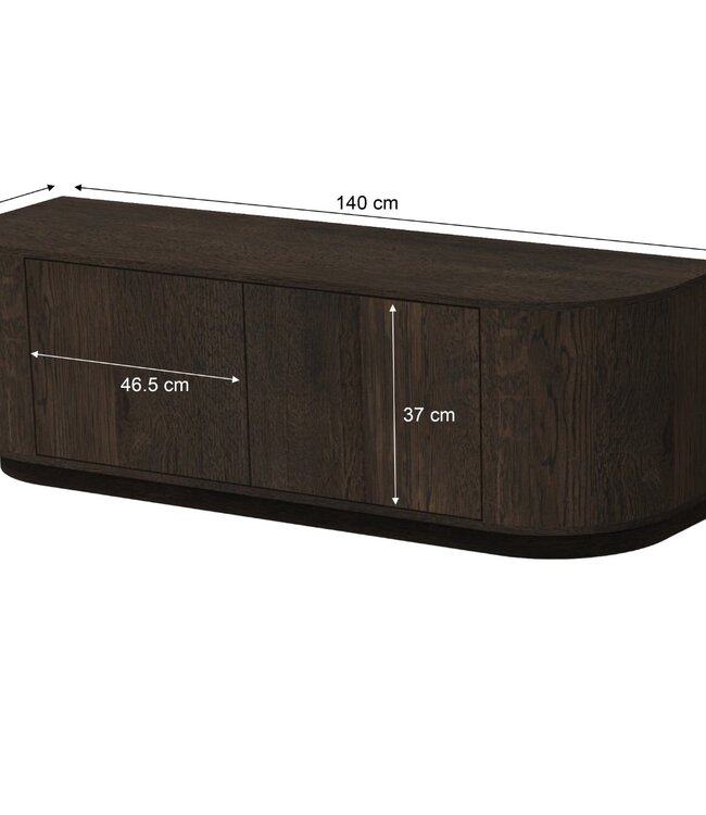 Livingfurn TV-Meubel Novero | Espresso | H45xB140xD40 cm
