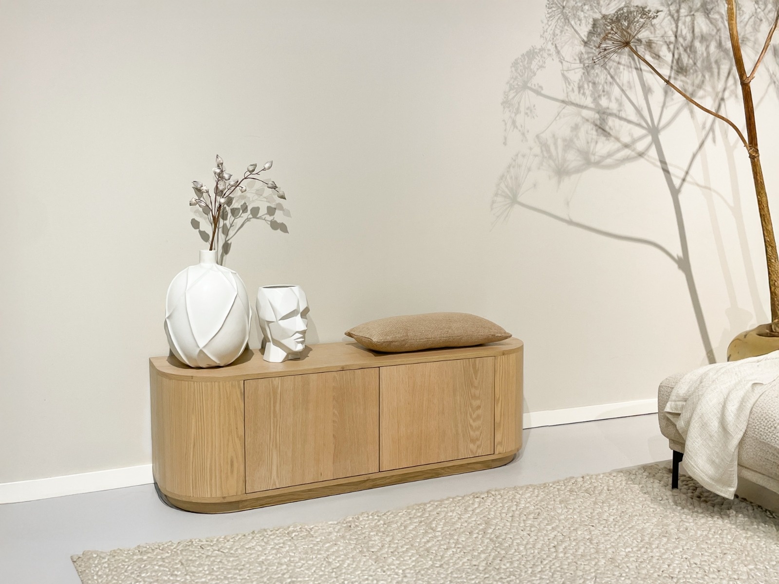 Livingfurn TV-Meubel Novero | Naturel | H45xB140xD40 cm