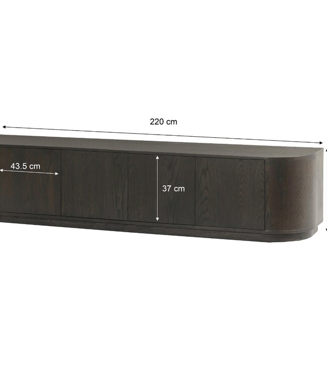 Livingfurn TV-Meubel Novero | Espresso | H45xB220xD40 cm