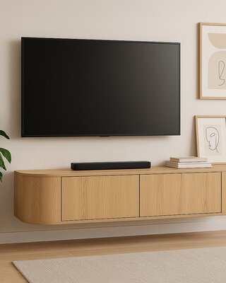 Livingfurn Zwevend TV-Meubel Novero | Naturel | B140 cm