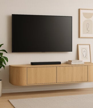Livingfurn Zwevend TV-Meubel Novero | Naturel | B140 cm