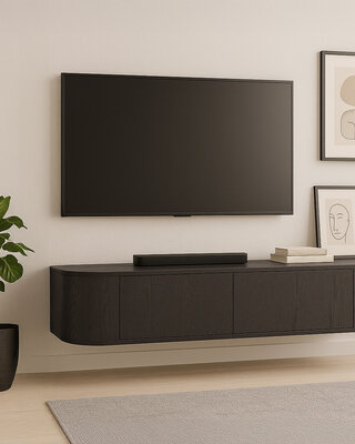 Livingfurn Zwevend TV-Meubel Novero | Espresso | B140 cm