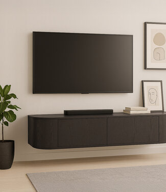 Livingfurn Zwevend TV-Meubel Novero | Espresso | B140 cm