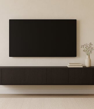 Livingfurn Zwevend TV-Meubel Novero | Espresso | B220 cm