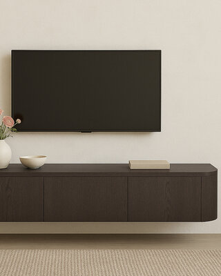 Livingfurn Zwevend TV-Meubel Novero | Espresso | B180cm