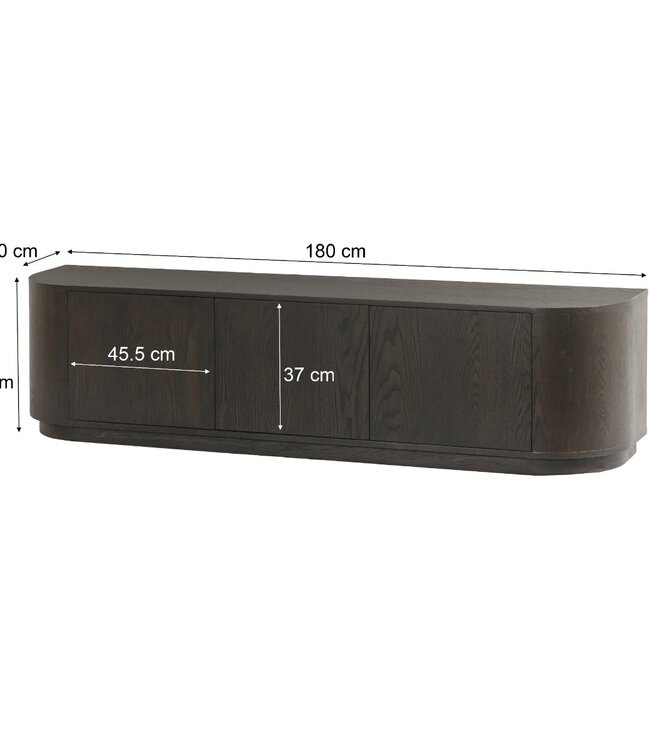 Livingfurn TV-Meubel Novero | Espresso | H45xB180xD40 cm