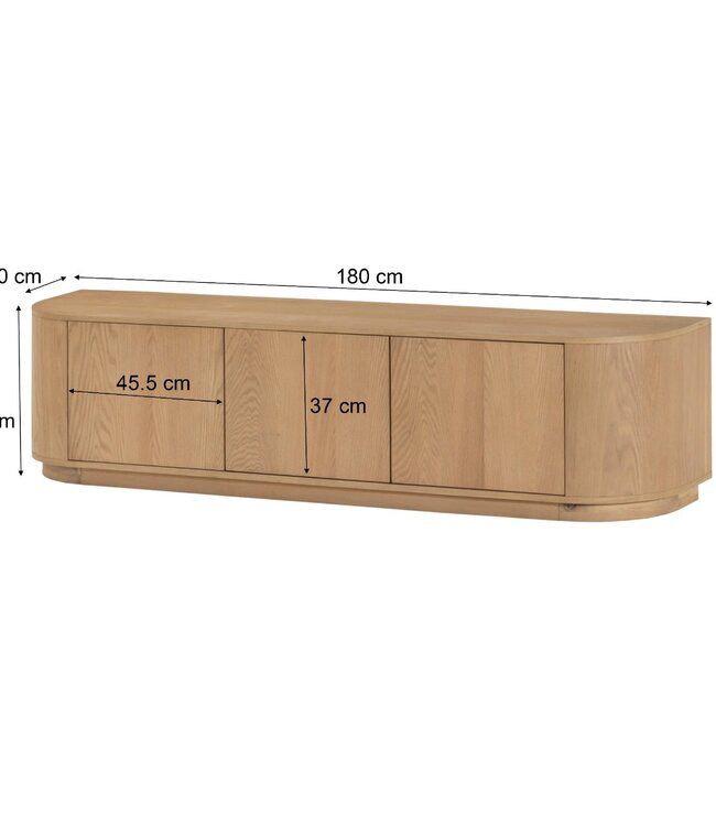 Livingfurn TV-Meubel Novero | Naturel | H45xB180xD40 cm