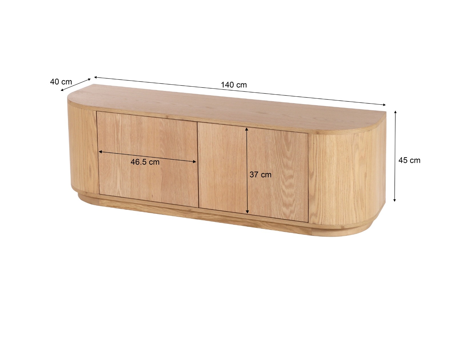 Livingfurn TV-Meubel Novero | Naturel | H45xB140xD40 cm