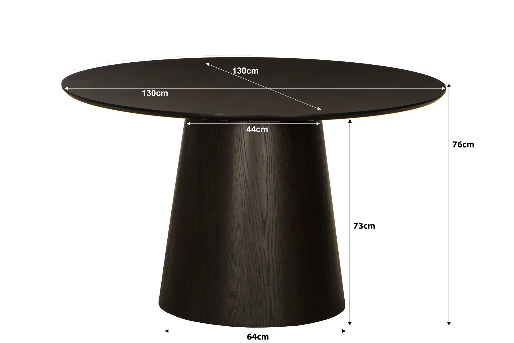 Livingfurn Eettafel Novero | Espresso | H76xD130 cm