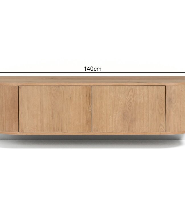 Livingfurn Zwevend TV-Meubel Novero | Naturel | B140 cm