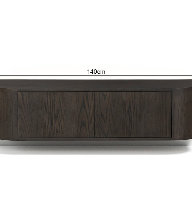 Livingfurn Zwevend TV-Meubel Novero | Espresso | B140 cm