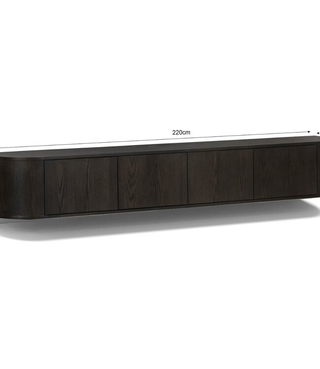 Livingfurn Zwevend TV-Meubel Novero | Espresso | B220 cm