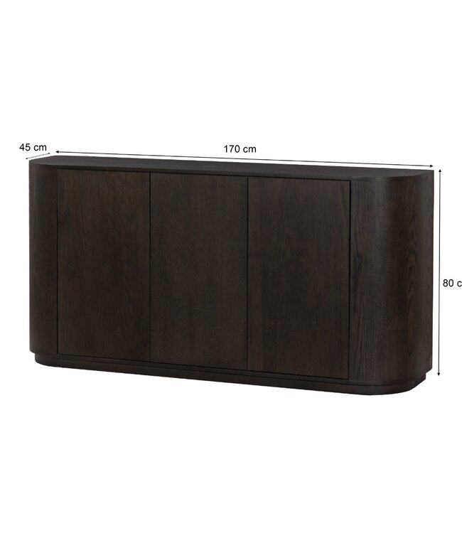 Livingfurn Dressoir Novero | Espresso | H80xB170xD45 cm