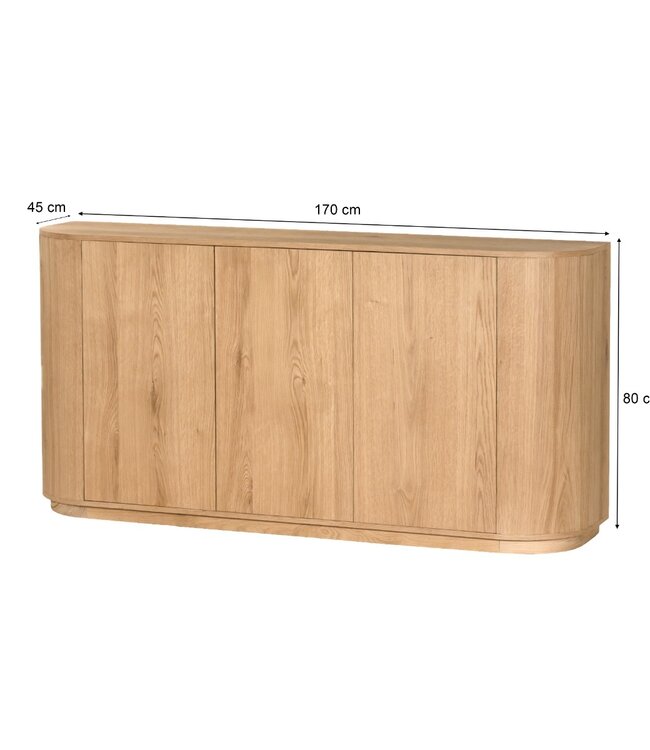 Livingfurn Dressoir Novero | Naturel | H80xB170xD45 cm