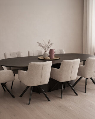 Livingfurn Eettafel Novero | Espresso | H76xB280xD120 cm