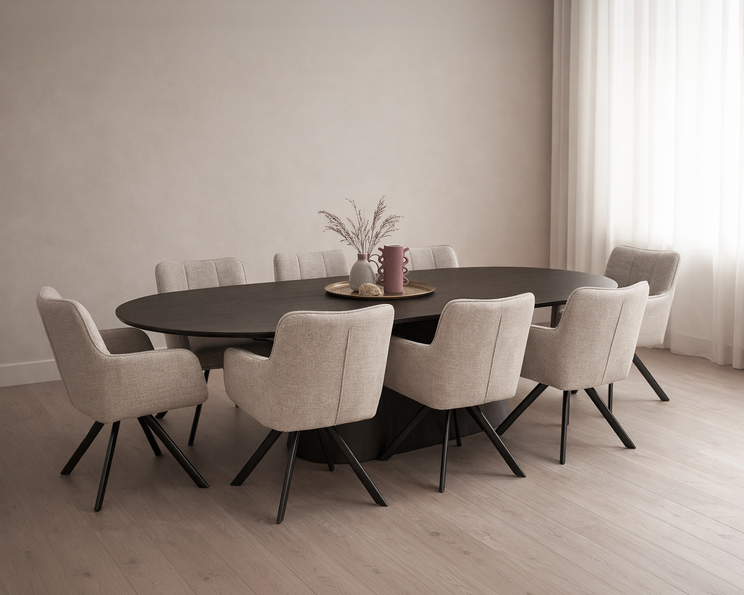 Livingfurn Eettafel Novero | Espresso | H76xB280xD120 cm