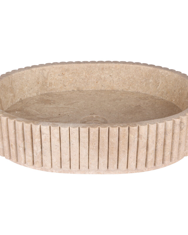 Rene Houtman Waskom Marmer Ovaal Ribbed – B50 x D35 x H12 cm