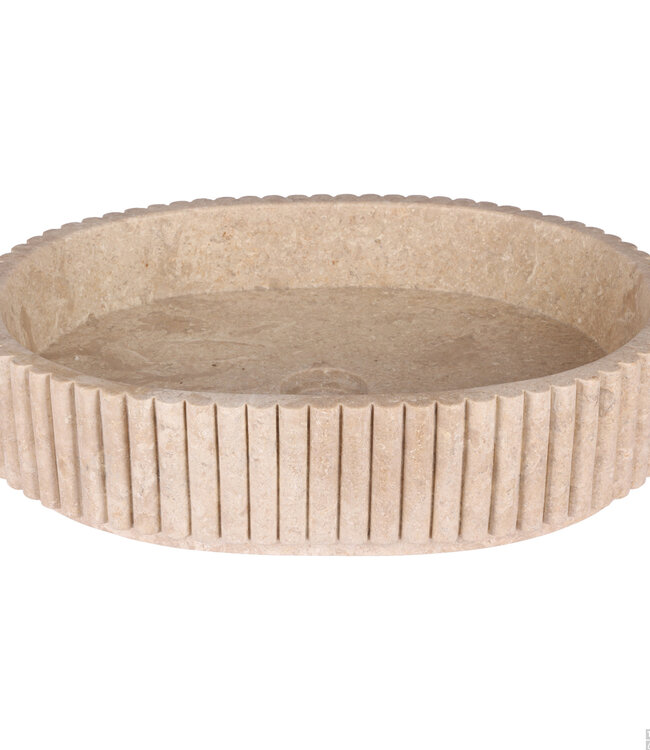 Rene Houtman Waskom Marmer Ovaal Ribbed – B50 x D35 x H12 cm