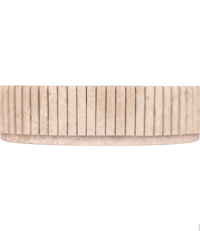 Rene Houtman Waskom Marmer Ovaal Ribbed – B50 x D35 x H12 cm