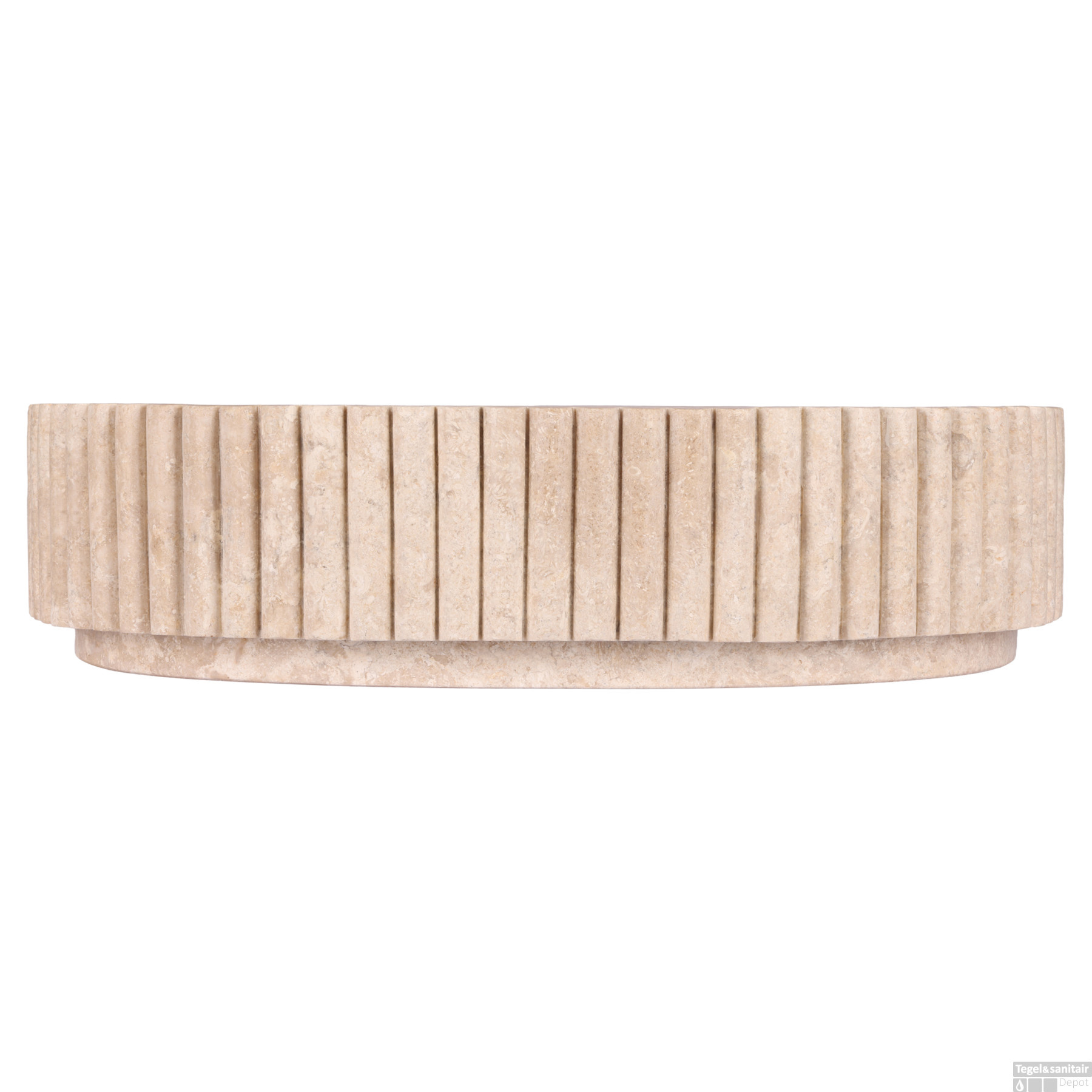 Rene Houtman Waskom Marmer Ovaal Ribbed – B50 x D35 x H12 cm