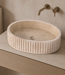 Rene Houtman Waskom Marmer Ovaal Ribbed – B50 x D35 x H12 cm