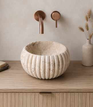 Rene Houtman Waskom Marmer Beige Rond Ø25 x 12 cm