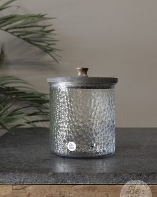 Be-Uniq Glazen Pot | Reliëfglas | Set Van 4 | H20 x D17 cm