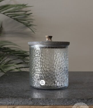 Be-Uniq Glazen Pot | Reliëfglas | Set Van 4 | H20 x D17 cm