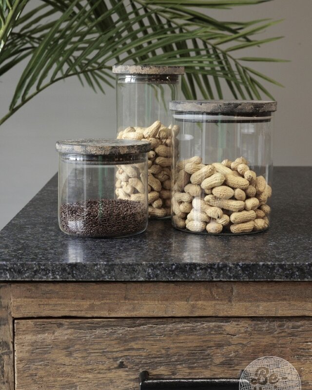 Be-Uniq Glazen Pot Glad | Small | Set Van 2 | H11 x D12 cm