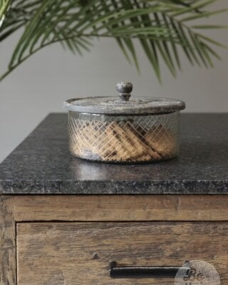 Be-Uniq Glazen Koektrommel Met Houten Deksel | H15 x D21 cm