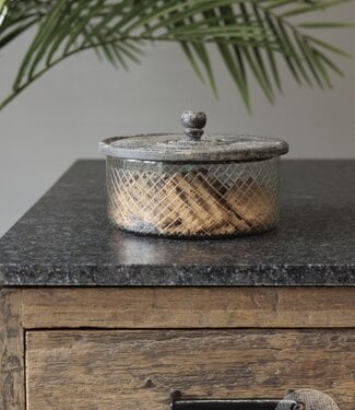 Be-Uniq Glazen Koektrommel Met Houten Deksel | H15 x D21 cm