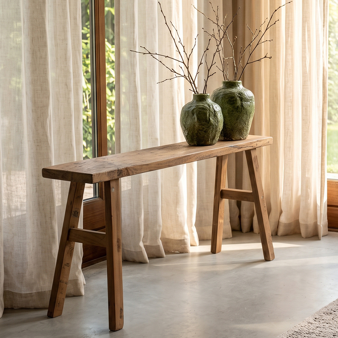 Raw Materials Amsterdam Java carpenter bijzettafel/bankje - Gerecycled hout - 80x17x50 cm