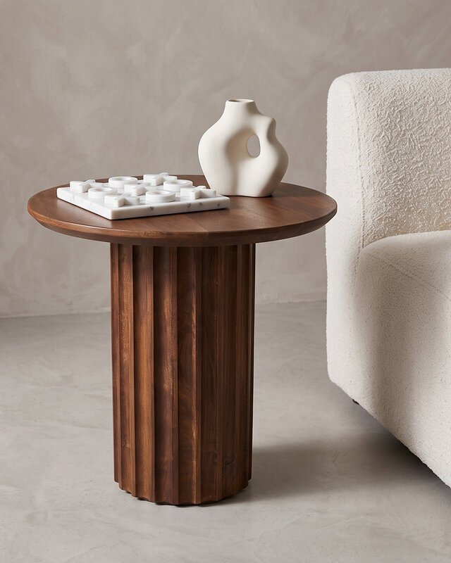 Raw Materials Amsterdam Bullnose Bijzettafel | Omgekeerd Bruin | H48 x D50 cm