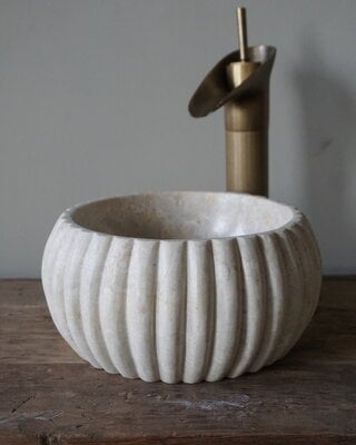 Rene Houtman Waskom Marmer Beige Rond Ø25 x 12 cm