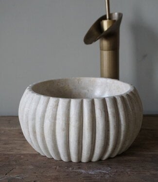 Rene Houtman Waskom Marmer Beige Rond Ø25 x 12 cm
