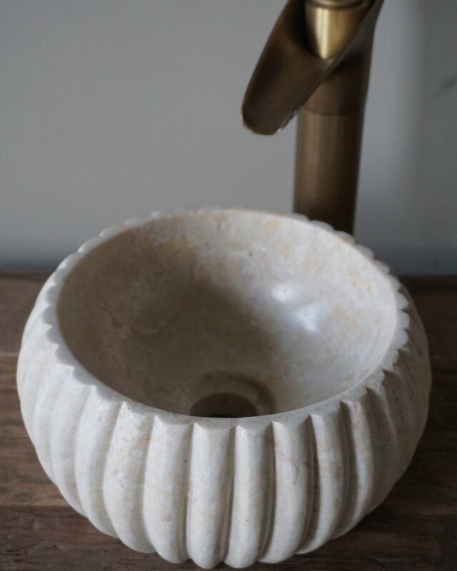 Rene Houtman Waskom Marmer Beige Rond Ø25 x 12 cm