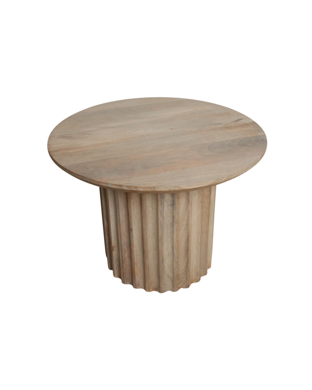 Raw Materials Amsterdam Bullnose Bijzettafel | Naturel | H40 x D55 cm
