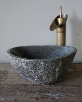 Rene Houtman Kleine Stenen Waskom Riviersteen B31 x D24 x H12.5 Cm