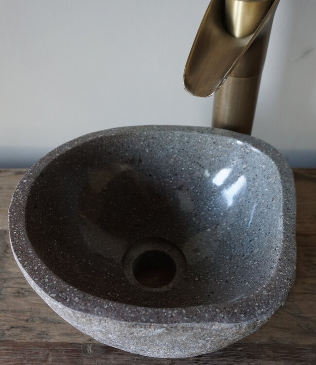 Rene Houtman Kleine Stenen Waskom Riviersteen B25 x D22 x H13 Cm