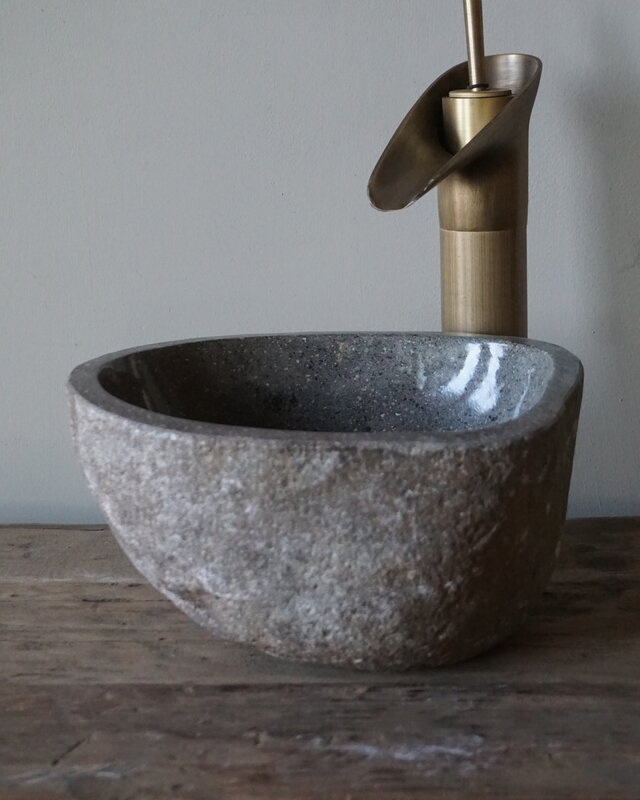 Rene Houtman Kleine Stenen Waskom Riviersteen B25 x D22 x H13 Cm