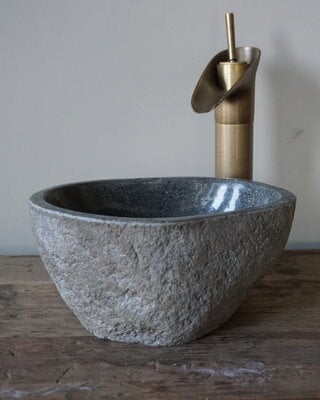 Rene Houtman Kleine Stenen Waskom Riviersteen B27 x D20 x H13 Cm