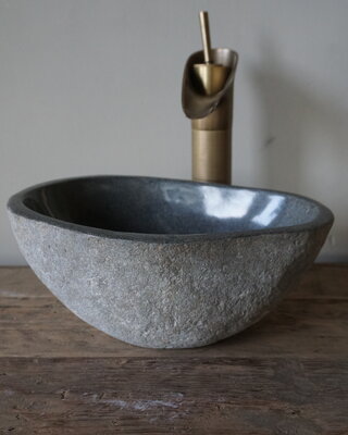 Rene Houtman Kleine Stenen Waskom Riviersteen B31 x D22 x H13 Cm