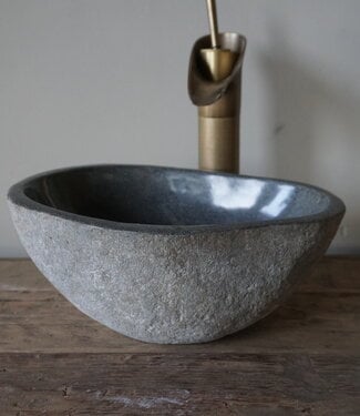 Rene Houtman Kleine Stenen Waskom Riviersteen B31 x D22 x H13 Cm